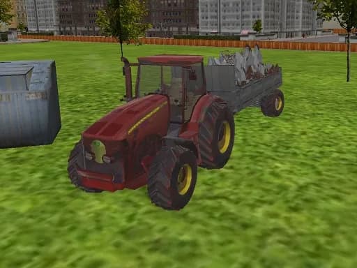 3D şehir traktör çöp simülasyonu