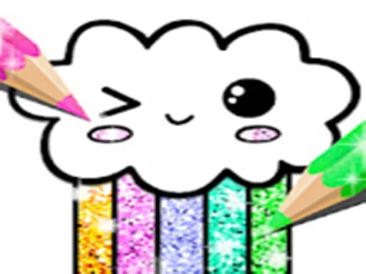 Kawaii Boyama Kitabı Işıltılı - Çizim Kitabı