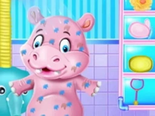 Bebek Hippo Banyo Zamanı - Evcil Hayvan Bakımı