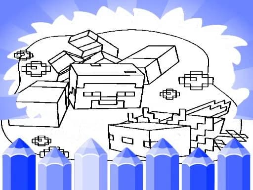 Axolotl Minecraft Boyama Sayfaları